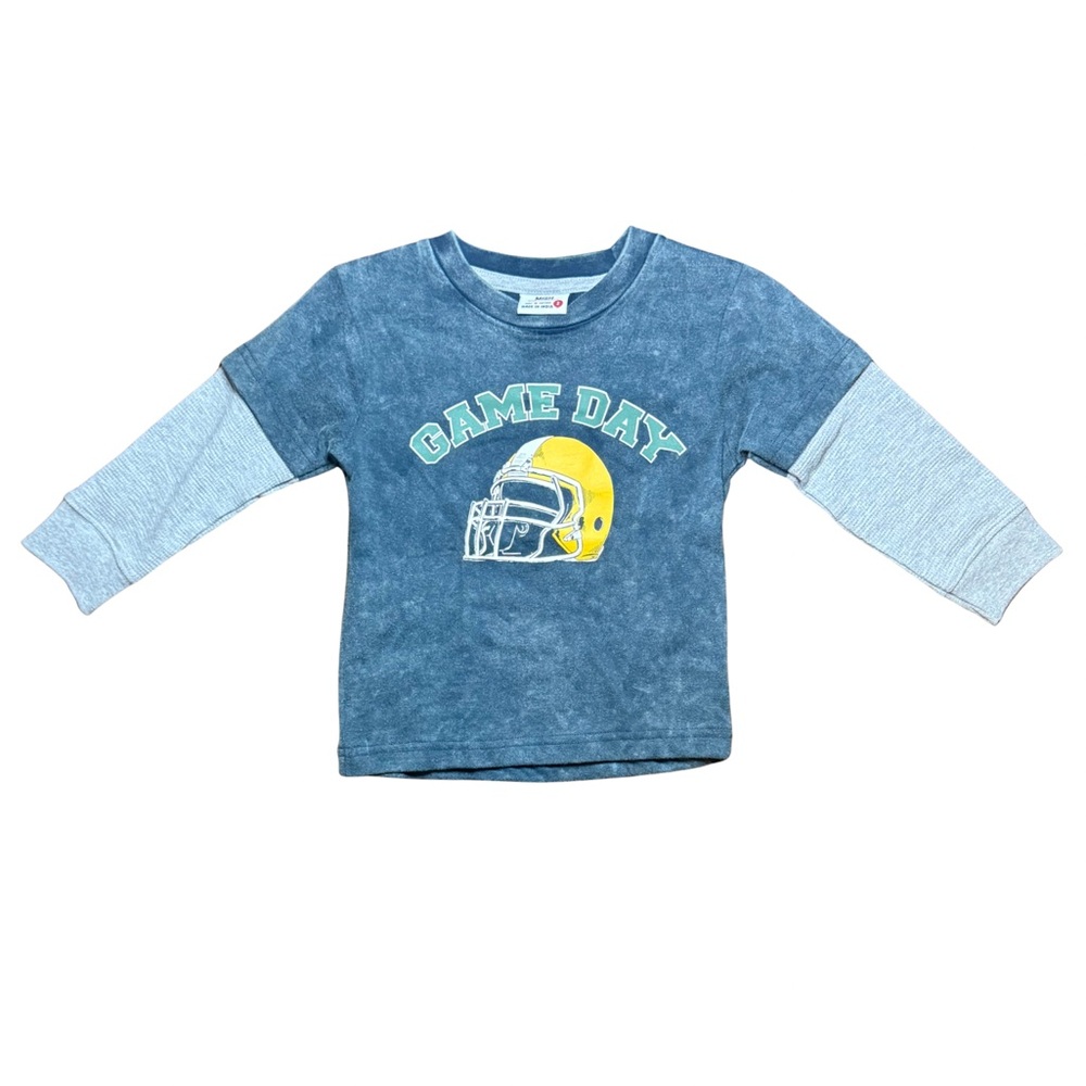 MISH Kids Game Day Football Long Sleeve Thermal 2FER Tee Boys size 2 NWOT